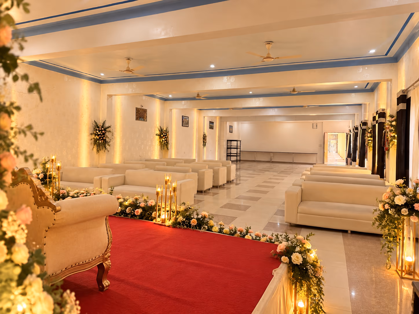 Banquet hall seen from the stage