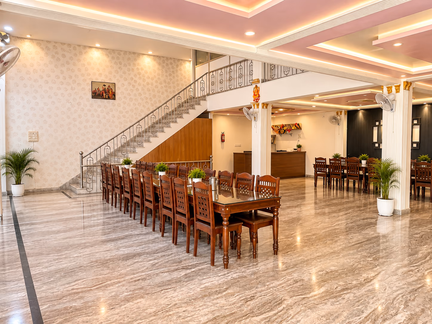 Banquet hall and staircase